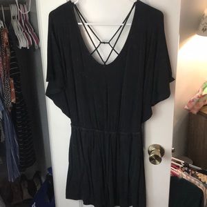 Black casual romper